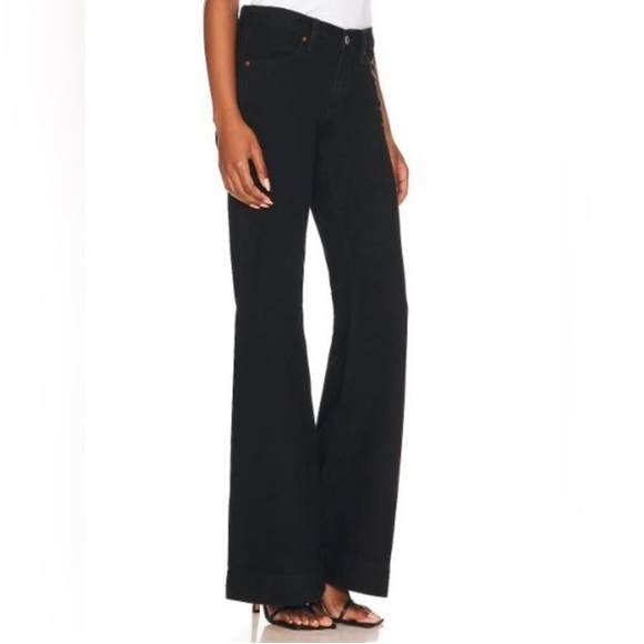 NWT Re/Done 70s Low Rise Bell Bottom Jeans in Black, Size 26 - Picture 3 of 13
